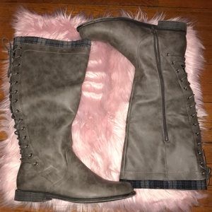 Grayish green looking boots